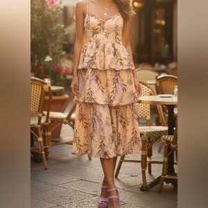 House of Harlow 1960 Floral Lace-Up corset Dress